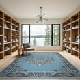 thumbnail image 2 of ODIKA 9'x12' Washable Area Rug Non-Slip, Chair-Friendly Farmhouse Medallion With Transitional Scroll Frame Abstract Modern Refined for Dining Room, Basement, Large Office, 2 of 7