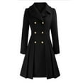 thumbnail image 2 of Women'S Trench Coat Fashion Lapel Double Breasted Thick A Line Pea Coats Jacket with Pockets, 2 of 9