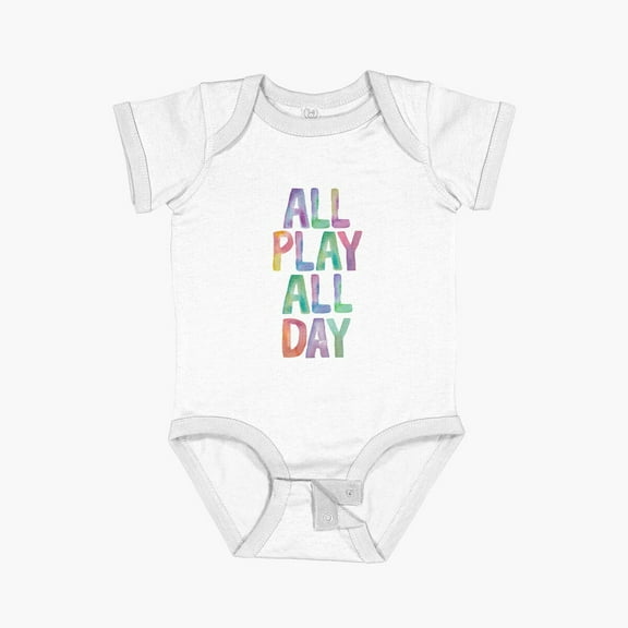 Bella Canvas All Play All Day Short Sleeve Baby One-Piece Newborn Gender Neutral Outfit, Baby Boy Or Girl Bodysuit, Birrthday Gifts