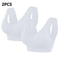 thumbnail image 6 of Lovskoo 2Pc Women's Sports Bra Lace Cami Bra Wireless Tank Top Bra Comfortable Everyday Bras For Women Leisure White, 6 of 7