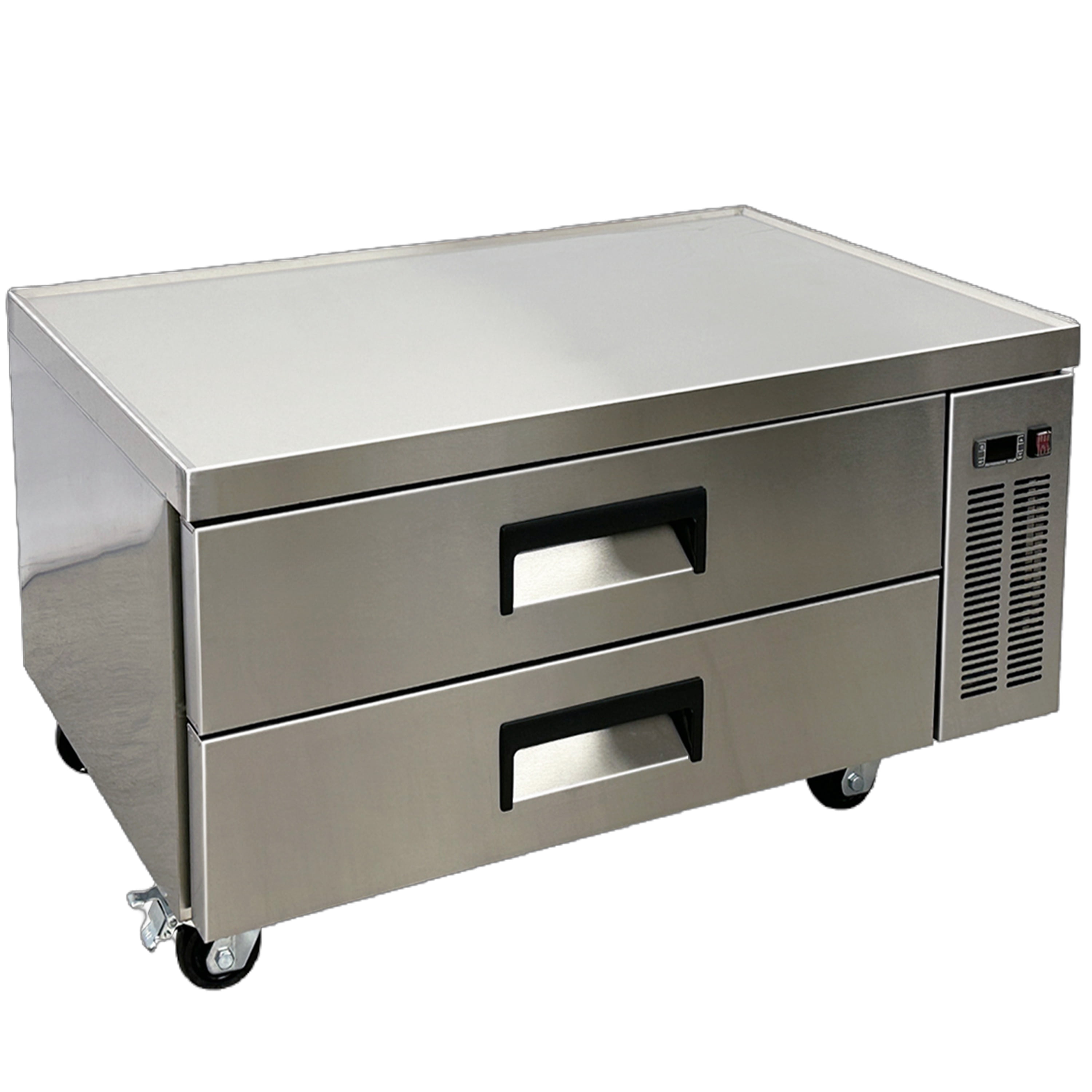 48" Refrigerated Chef Base Refrigerator, 2 Drawer Stainless Steel Commercial Undercounter, 33–41°F Digital Control, R290, 115V, NSF/ETL