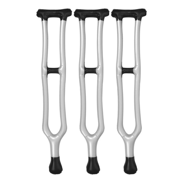 MasteelfCA 3pcs PVC Inflatable Crutch Toy Creative Walking Stick Inflate Stage Inflatable Balloon Toys