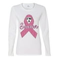 thumbnail image 2 of Wild Bobby Pink I'm A Breast Cancer Survivor Breast Cancer Awareness Women Graphic Long Sleeve Tee, White, XX-Large, 2 of 6