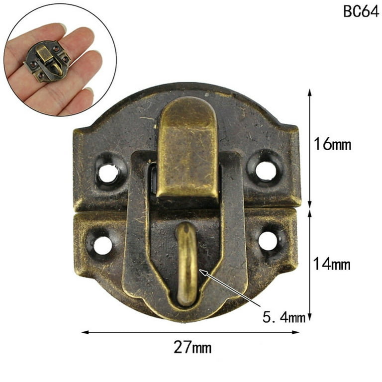 10pcs Jewelry Box Latches Special Small Box Packing Buckle Antique Wooden  Gift Lock Alloy Latch Hook Locks(Bronze)