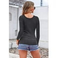 thumbnail image 4 of Sherrylily Fall Women Scoop Neck Henley Shirts Low Cut Sexy Long Sleeve Button Down Tops, 4 of 6
