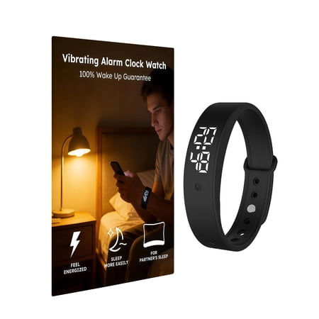 Alarm Clock Smart Watch Bracelets for Mens Digital Heavy Sleepers Vibrating Wristband Sleeps Wrist Womens Tracker Silent Small Distance Shock Despertador Band Alert