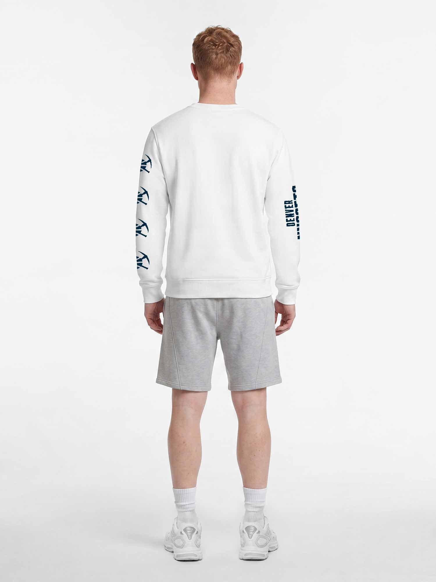 Denver Nuggets Reebok Mens White Crew Sweatshirt