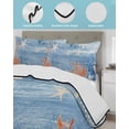 thumbnail image 4 of Quilts Queen Size Bedding Set, Orange Navy Blue Coral Lightweight Quilted Comforter, Summer Beach Coastal Ocean Ombre Soft Reversible Bedspread Coverlet with Pillow Covers for All Season, 90" x 96", 4 of 7