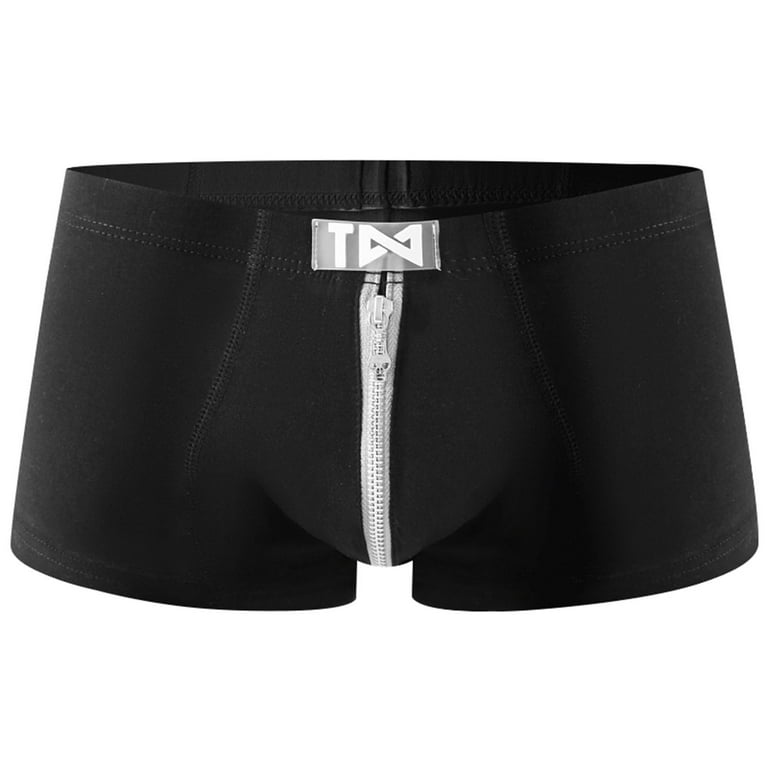 OGLCCG 3 Pack Mens Boxer Briefs Bulge Enhancing Underwear Flyless  Anti-Chafing Moisture Wicking Zipper Front Butt Lift Underwear
