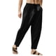 thumbnail image 3 of Pantalones de playa Cagnkofi para hombre, informales, de lino y algodón, de color liso, holgados, a la moda, 3 of 8