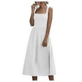 thumbnail image 1 of Vestido casual sexy de color liso con tirantes y escote tubo para mujer: poliéster, verano, sexy/casual, tallas de la S a la XL (4-10 EE. UU.), 1 of 5