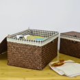 thumbnail image 4 of ruzhgo Storage Basket With Lid Woven Rattan Sundries Storage Storage Bins Laundry blankets toy storage Rattan Box Wicker Basket XS, 4 of 8