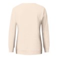 thumbnail image 4 of Women's Solid Color Crewneck Sweatshirt, Casual Long Sleeve Pullover Top with Front Pockets, Comfortable No Hood Streetwear for Daily Wear, Home and Outdoor Activities Light Yellow XL, 4 of 5