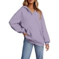 thumbnail image 5 of Womens Hoodies Oversized V Neck Sweatshirts Long Sleeve Pullover Casual Fall Teen Girls Preppy Clothes 2025 Trendy 06-Purple XL, 5 of 5