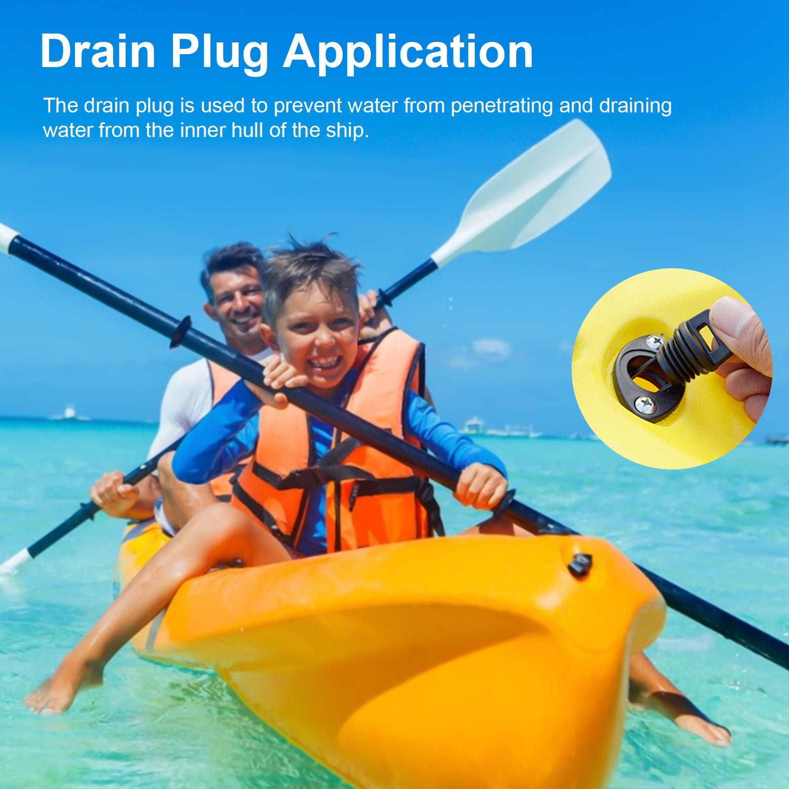 8 Pack Universal Hull Drain Plug Thread Plug Bung for Dinghy Kayak Canoes Boat 