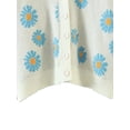 thumbnail image 3 of Seyurigaoka Women Juniors Button Down Long Sleeve V Neck Floral Print Loose Knit Cardigan, 3 of 6