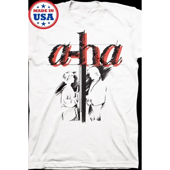 Rare A-Ha band Take On Me Short Sleeve Cotton White All Size T-Shirt