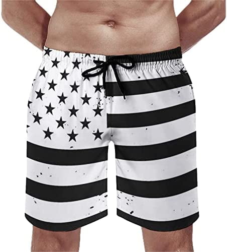 Black american store flag swim trunks