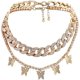 thumbnail image 1 of Cuban Link Chain for Women Butterfly Necklace Iced Out Zirconia Butterfly Pendant Hip Hop Choker Necklace for Women Girls - -, 1 of 4