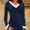Navy, variant on Miluxas Women's Long Sleeve Shirts V neck T Shirt Casual Basic Tops Blouse Red 10(XL)