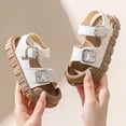 thumbnail image 5 of Viluyesy Girls Sandals Open Toe Buckle Soft Sole Non Slip Summer Beach Shoes for Kids White Size 7 Toddler, 5 of 8