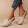 thumbnail image 6 of Miluxas Womens Leather Slip-On Lightweight Flat Mules Closed Comfortable Soft Non-Slip Backless Penny Shoes for Daily Walking Outdoor Beige 5.5(36), 6 of 7