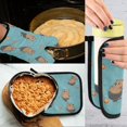thumbnail image 5 of Yayeee Oven Mitts and Pot Holder Set of 4 Heat Resistant Kitchen Gloves Baking Hot Pad, Cartoon Capybaras, 5 of 5