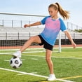 thumbnail image 3 of ITSAME Girls Athletic Outfits 2-Piece Quick-Dry T-Shirt & Shorts Football Training Sport Set Sky Blue Size 13, 3 of 8