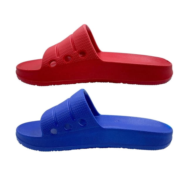 Paquete de 2 Sandalias para niño Calzaletas Talla 23/24 color rojo-azul
