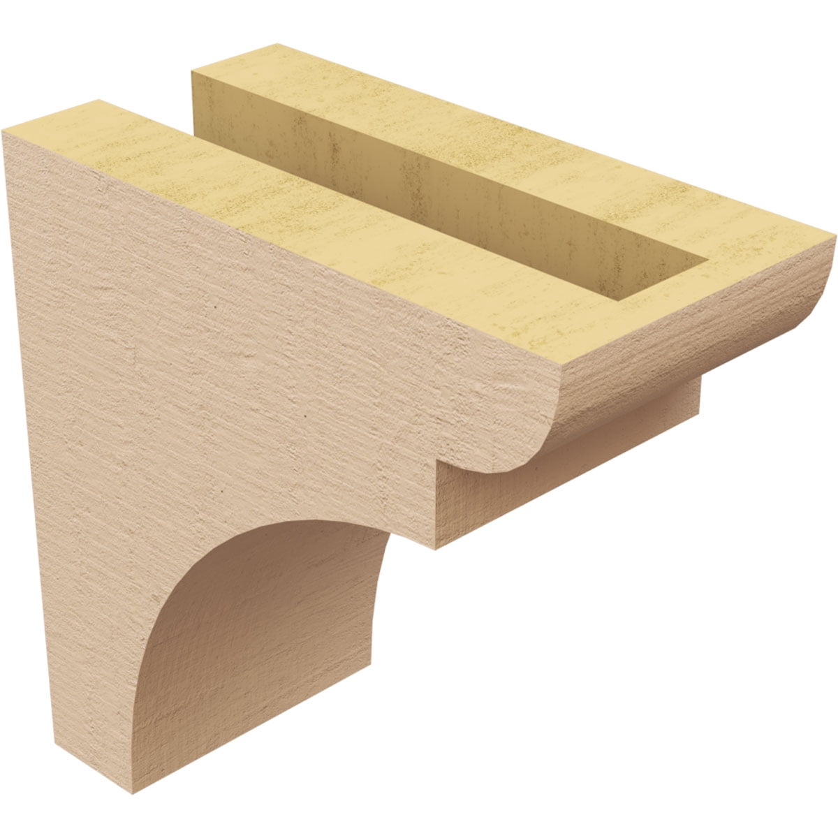 3"W x 6"D x 6"H Classic Yorktown Rough Cedar Woodgrain TimberThane Corbel, Primed Tan