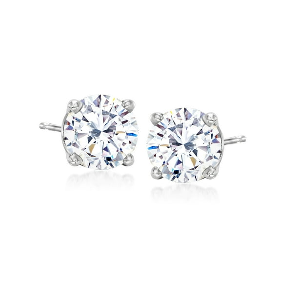 Ross-Simons 3.00 ct. t.w. CZ Stud Earrings in 14kt White Gold, Women's, Adult