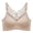 Beige, variant on Womens Large Size Beauty Back Wrap Latex No Steel Ring Ice Silk Sports Bra Gathering Underwear Black M