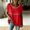 Red, variant on Delayuji Women's Linen Tshirt Crew Neck Short Sleeve Casual Tee Soft Comfy Versatile Top Summer Daily Wear
