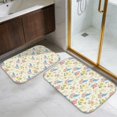 thumbnail image 5 of Pioneer Flower Floral Print Pattern Bath Mat Set Of 2,Non-Slip Rug for Bathroom,Kitchen,Bedroom,Entrance, 30x17 and 23.5x15.7 Inches, 5 of 5