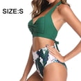 thumbnail image 2 of Traje de baño de playa de verano con bikini fruncido vintage, nuevo bikini sexy de cintura alta para mujer, 2 of 6