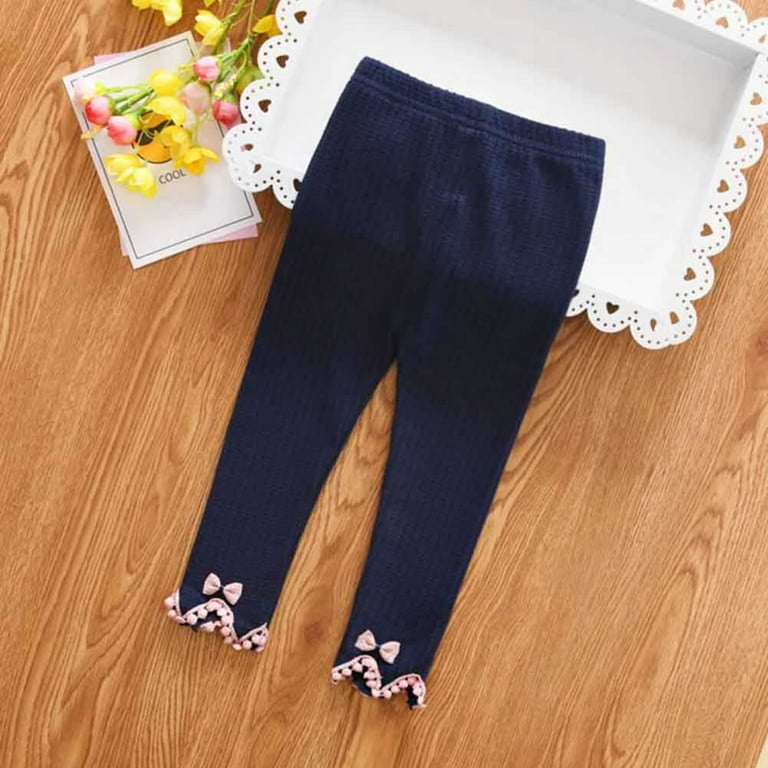 Toddler Baby Girls Pit-striped Leggings Princess Flower Stretchy Warm  Trousers Pants