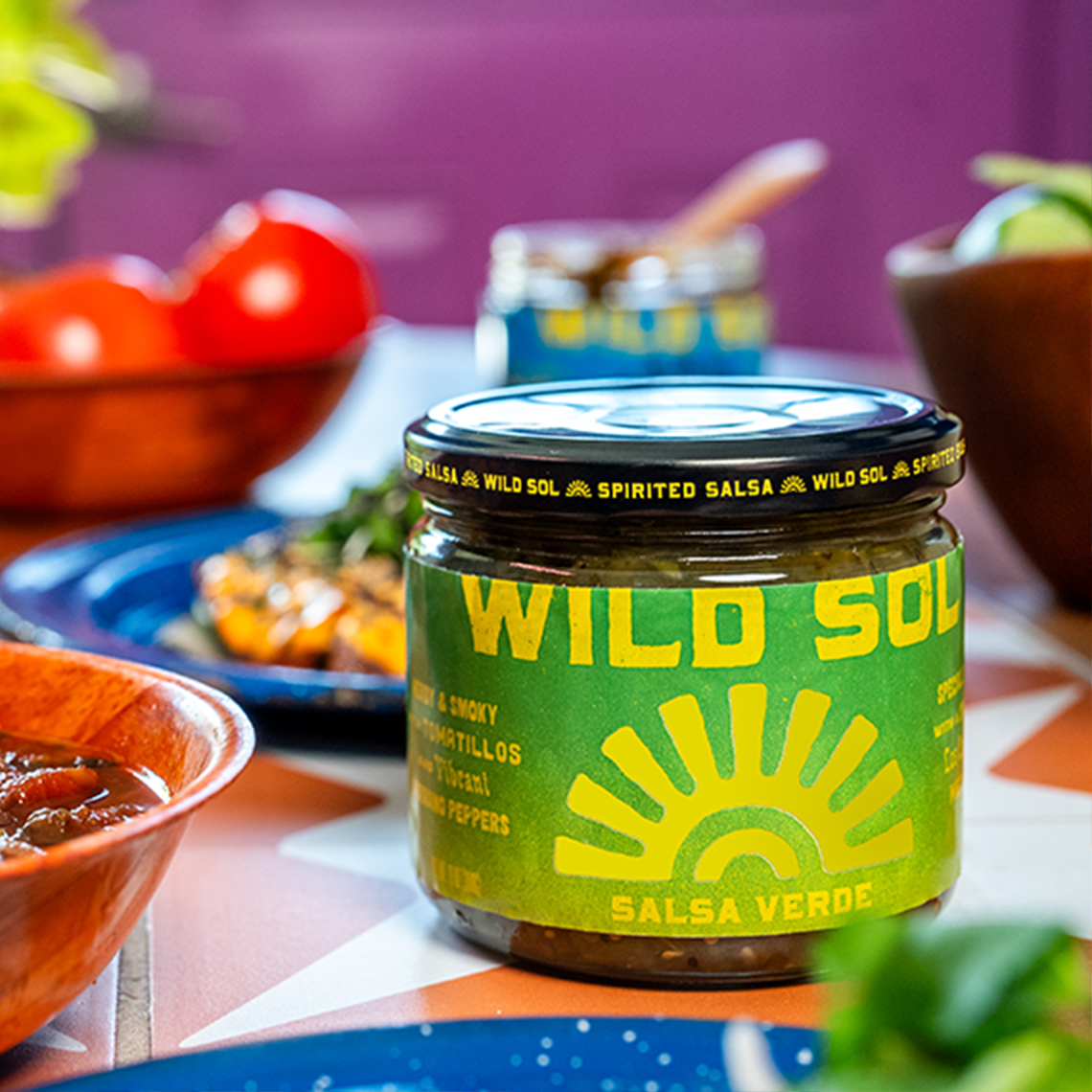 (3 pack) Wild Sol Salsa Verde  , 11 oz. each, Glass Jar, Shelf Stable