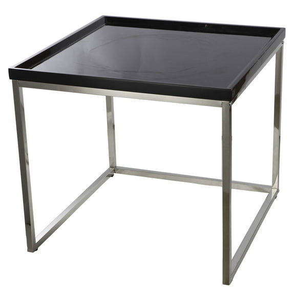 A and B Home Demmi Wood Chrome Nesting Table