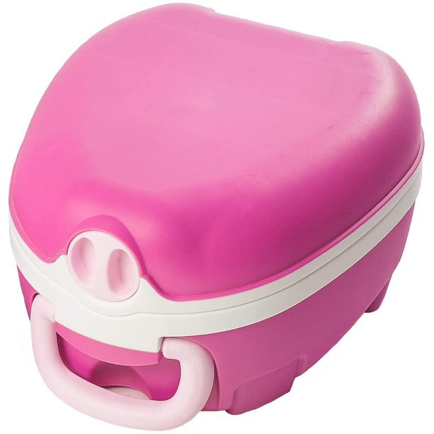Orinal de viaje rosa pastel, asiento de inodoro portátil galardonado para niños pequeños para que los niños lo lleven a todas partes