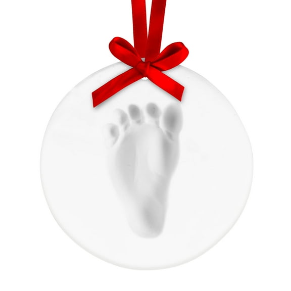 Tiny Ideas Baby Handprint or Foot Print DIY Holiday Ornament Kit, Round