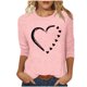 thumbnail image 1 of Tops de Cuello Redondo para las Mujeres Moda Impresa 3/4 Mangas Blusa Casual Top, Estante de Imitación, 1 of 5