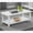 Antique White, variant on Rustic Wood Coffee Table with Shelf, Distressed Java Finish, 47.25 Inch Rectangular Living Room Table