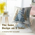 thumbnail image 5 of Christmas Trees Throw Pillow Covers 16x16, 2 Pcs Blue Xmas Trees Winter Pine Forest Farmhouse Decorative Pillow Cases Cushion Cover for Bed Sofa Couch Porch Outdoor Home Decor, 5 of 5