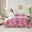 Pink, variant on jejeloiu Pink White Leaves 7 Pieces Bedding Comforter Set,Natural Botanical Full Bedding Set,Modern Art Fitted Sheet Flat Sheet For Gitls Teens,Ultra Soft Home Decor Reversible