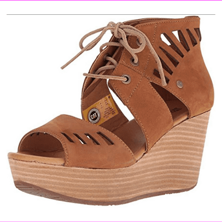 

Caterpillar Women s Alma Ghillie Tie Platform Wedge Sandal Dogwood 10 Medium US