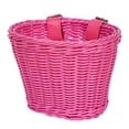 thumbnail image 1 of koolsoo Panier de Guidon pour Vélo pour Enfants en Rotin Imitation Panier Fait à la Main Simple et Rouge Rose, 1 of 9