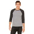 thumbnail image 2 of The Bella + Canvas Unisex 3/4 Sleeve Baseball T-Shirt - GRY/ CHR BLK TRB - S, 2 of 4