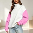 thumbnail image 2 of Jsaierl 1/4 Zip Sweatshirts for Women Plus Size Color Block Collared Sweatshirt Oversized Sweater Soft Long Sleeve Shirts Early Fall Fashion S-2XL, 2 of 6