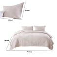 thumbnail image 5 of 3 Piece Microfiber Full Size Quilt Set with Geometric Print, Cream - Saltoro Sherpi, 5 of 6