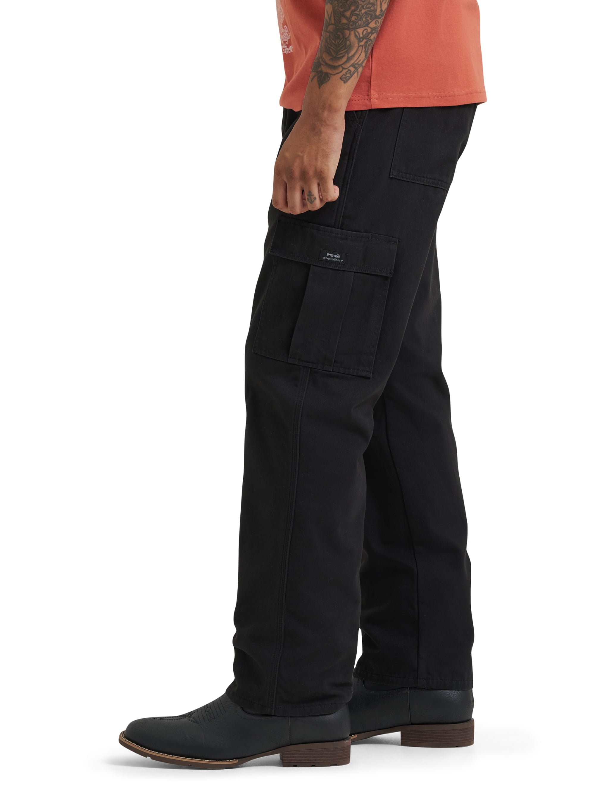 Wrangler Men's and Big Men's Relaxed Fit Fleece Lined Cargo Pant 29X30-48X30